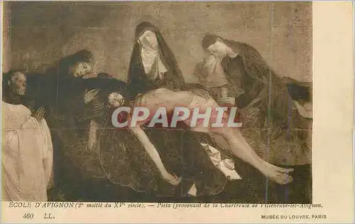 Cartes postales Ecole d avignon (2e moitie du xv siecle) pieta(provenant de la chartreuse de villeneuve les avig