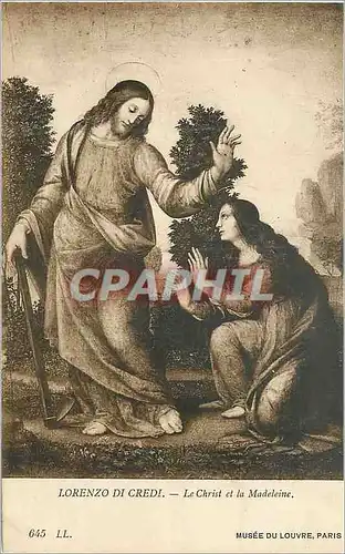 Cartes postales Lorenzo di credi le christ et la madeleine musee de louvre paris