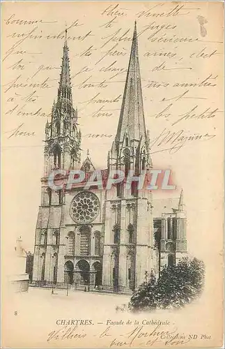 Ansichtskarte AK Chartres facade de la cathedrale (carte 1900)