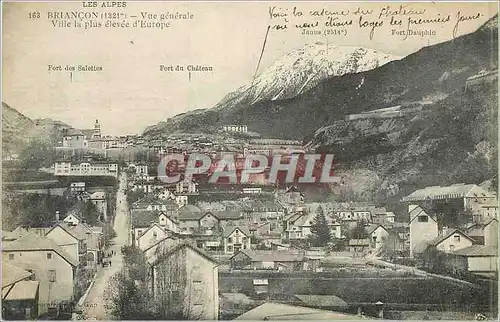 Cartes postales Les alpes 163 briancon 1821 vue generale ville la plus elevee d europe