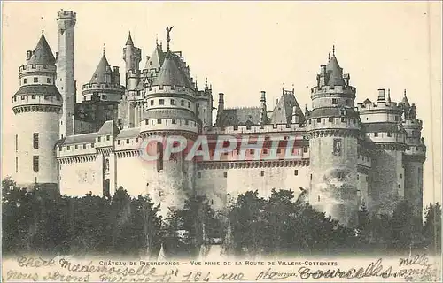 Cartes postales Chateau de pierrefonds vue prise de la route de villers cotterets