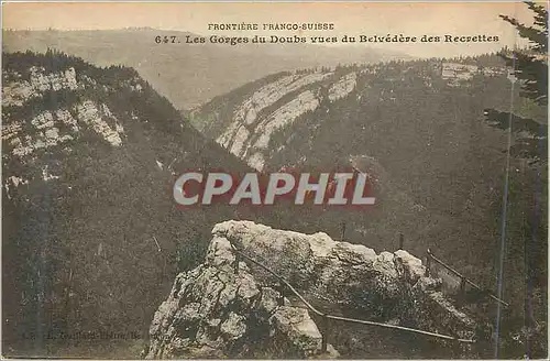 Ansichtskarte AK Frontiere franco suisse 647 les gorges du doubs vues di belvedeve des recuettes