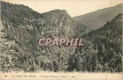 Cartes postales 20 le saut du doubs versants francais et suisse