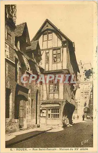 Cartes postales 6 rouen rue saint romain maison du xv siecle