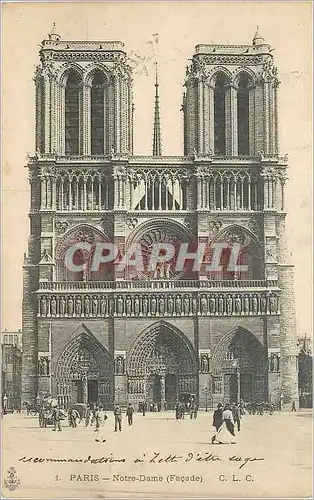 Cartes postales Paris notre dame (facade)