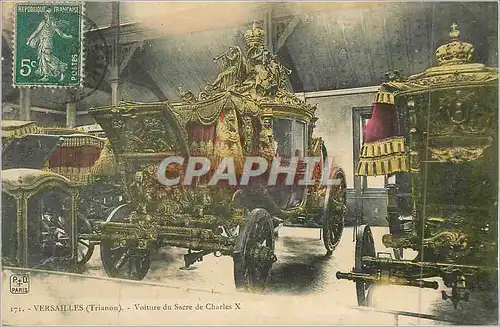 Cartes postales 171 versailles(trianon) voiture du sacre de charles x