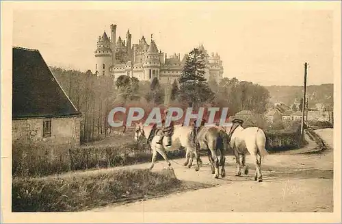 Cartes postales La douce france chateau de pierrefonds (oise) cote est Chevaux