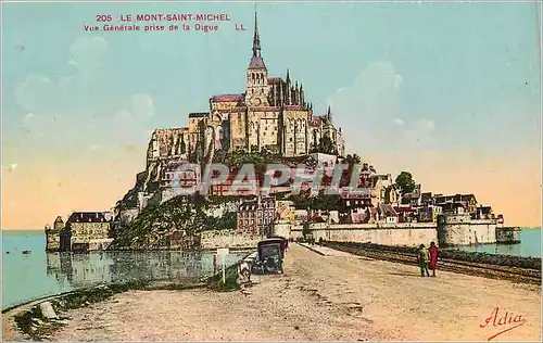 Cartes postales 205 le mont saint michel vue generale prise de la digue