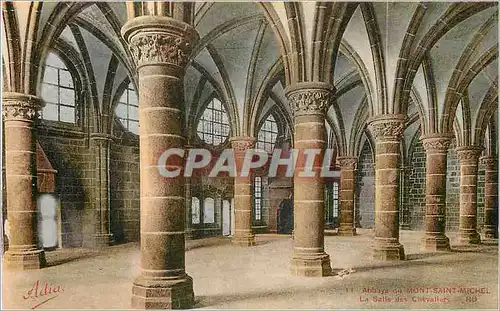 Cartes postales Abbaye du mont saint michel la salle des chevaliers
