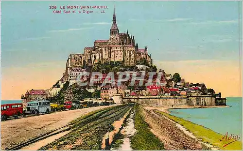 Cartes postales 206 le mont saint michel cote sud et la digue