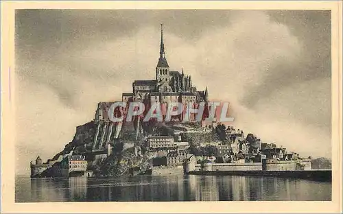 Cartes postales 2 abbaye du mont st michel vue generale face sud a maree haute