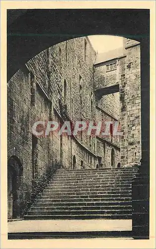 Ansichtskarte AK 11 abbaye du mont st michel grand degre interieur