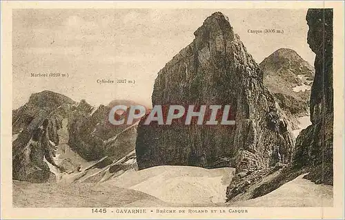 Cartes postales 1445 gavarnie breche de roland et le casque