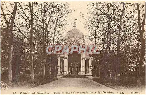 Cartes postales 12 paray le monial dome du sacre coeur dans le jardin  des chapelains