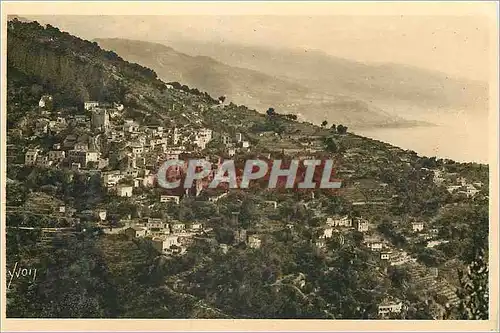 Cartes postales La douce france 229 cote d azur roquebrune le village vu de la grande corniche