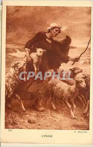 Cartes postales L orage Deyrolle Moutons