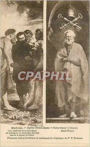 Cartes postales Malines eglise notre dame les apotres trouvent dans un poisson la monnaie devant servir a payer
