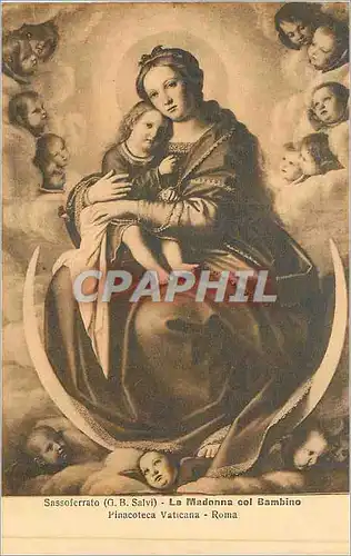 Cartes postales Sassoferrato(g b salvi) la madonna col bambino pinacoteca vaticana roma