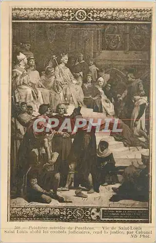 Cartes postales 508 peinture murales du pantheon vie de saint louis