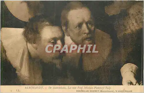 Cartes postales Rembrandt de anatomische les van prof nicolaes pieters