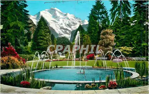 Cartes postales moderne Interlaken kursaal garten und die jungfrau
