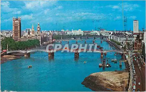 Moderne Karte Lambeth bridge houses of parliament and river thames london