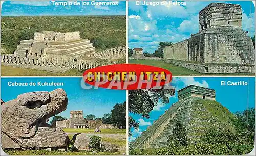 Moderne Karte Warrior s temple et 1000 columns ball court the castle Mexique