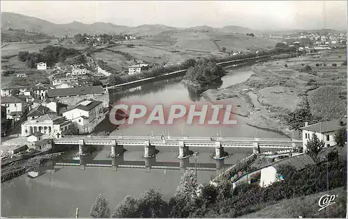 Moderne Karte Behobie Frontiere Fronco Espagnole Le Pont International et l'Ile des Faisans