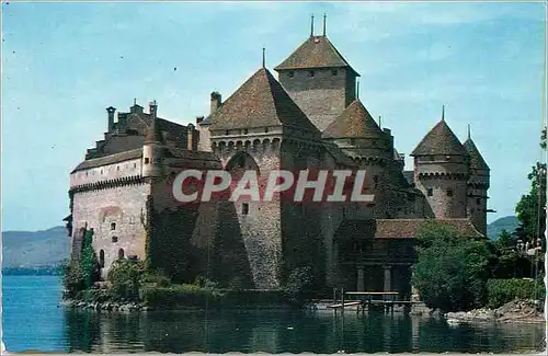 Moderne Karte Mac Leman Le chateau de Chillon