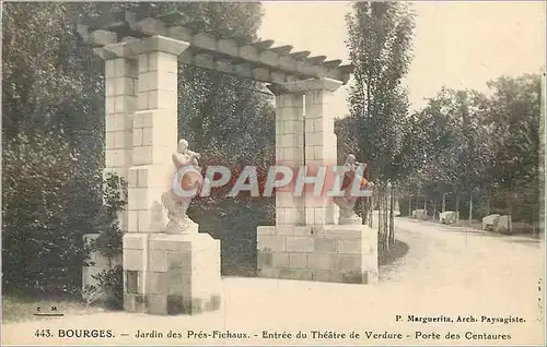 Cartes postales Bourges Jardin des Pres Fichaux Entree du Theatre de Verdure Porte des Centaures