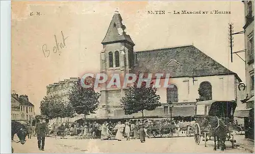 Cartes postales Pantin Le marche et l'eglise