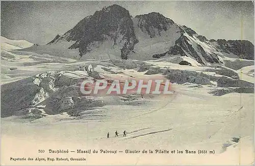 Ansichtskarte AK Dauphine Massif du Pelvoux Glacier de la Pilaffe et les Bans Grenoble