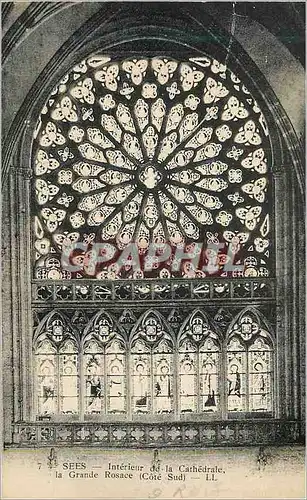 Cartes postales Sees Interieur de la Cathedrale la Grande Rosace (Cote Sud)