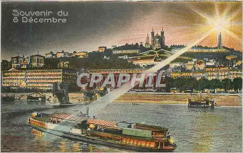 Ansichtskarte AK Souvenir du 8 Decembre Lyon Bateau