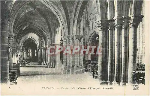 Cartes postales Etampes Eglise Saint Martin d'Etampes Bas Cote