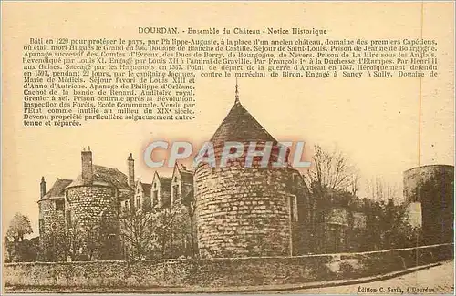 Ansichtskarte AK Dourdan Ensemble de Chateau Notice Historique