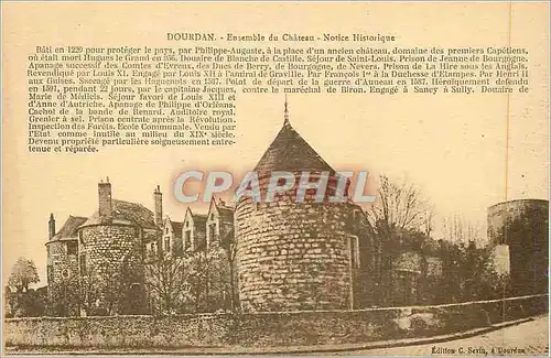 Cartes postales Dourdan Ensemble de Chateau Notice Historique