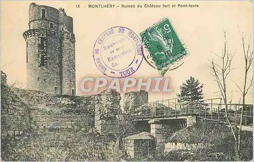 Cartes postales Montlhery Ruines du Chateau Fort eet Pont Levis