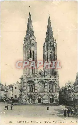 Ansichtskarte AK Saint Lo Facade de l'Eglise Notre Dame