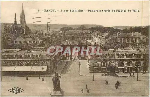 Cartes postales Nancy Place Stanislas Panorama Prsi de l'Hotel de Ville