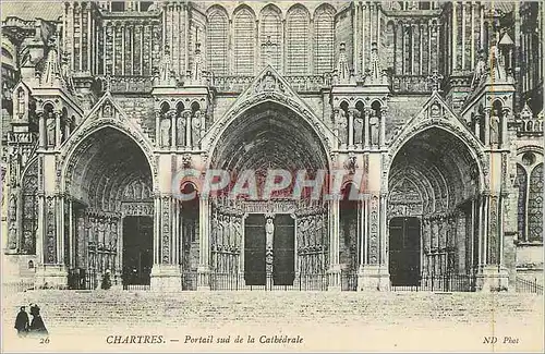 Cartes postales Chartres Portail Sud de la Cathedrale
