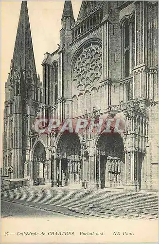 Cartes postales Cathedrale de Chartres Portail Sud