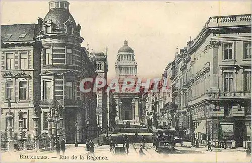 Cartes postales Bruxelles Rue de la Regence Tramway