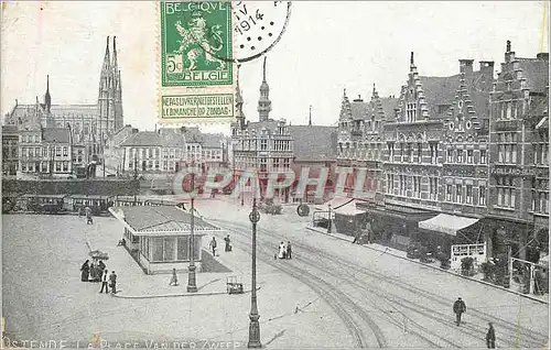 Cartes postales Ostende La Place Van Zweer Tramway
