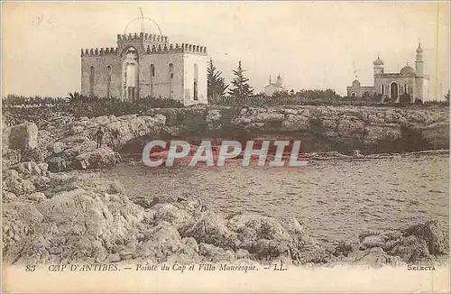 Cartes postales Cap d'Antibes Pointe du Cap et Villa Mauresque