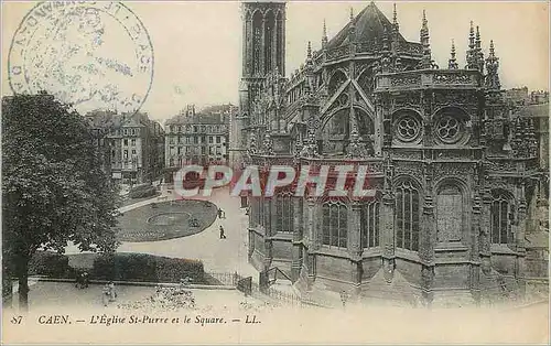 Cartes postales Caen L'Eglise St Pierre et le Square