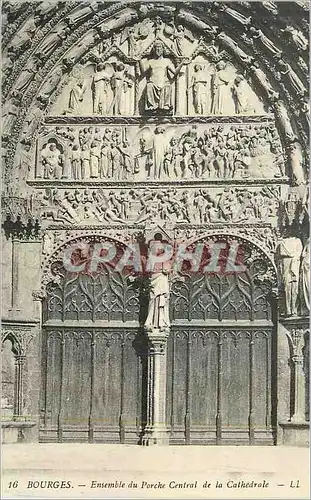 Cartes postales Bourges Ensemble du Porche Central de la Cathedrale
