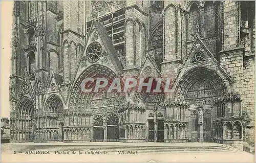 Ansichtskarte AK Bourges Portail de la Cathedrale