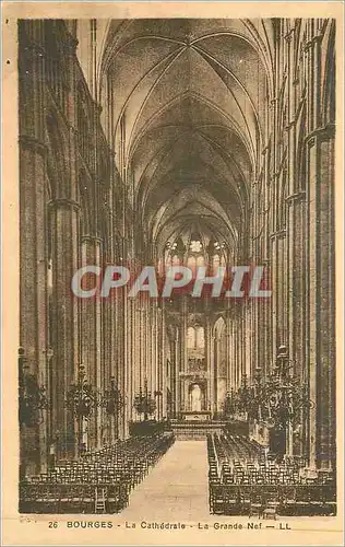 Ansichtskarte AK Bourges La Cathedrale La Grande Nef