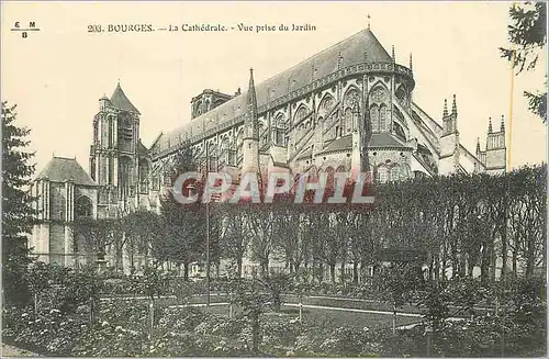 Cartes postales Bourges La Cathedrale Vue Prise du Jardin